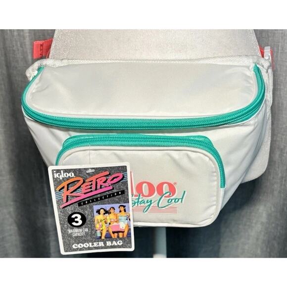 Vintage Igloo Retro Collection Stay Cool 90’s Teal /Pink Cooler Fanny Pack NWT - Picture 5 of 15